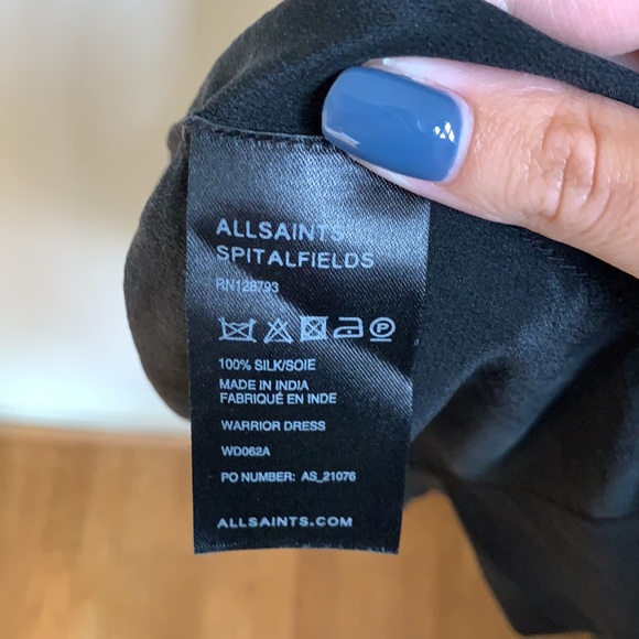 All Saints Black Halter Beaded Silk Dress - Picture 9 of 12